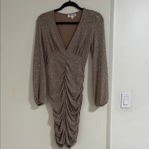Elegant Brown Long Sleeve Dress